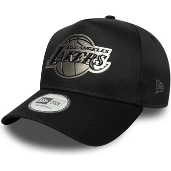 Boné curvo preto snapback 9FORTY E Frame Metallic da Los Angeles Lakers NBA da New Era