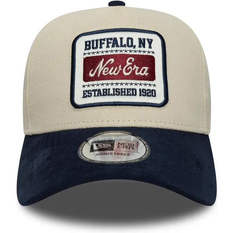 bone-curvo-bege-e-azul-marinho-ajustavel-9forty-e-frame-patch-suede-da-new-era