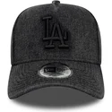 bone-curvo-preto-snapback-9forty-e-frame-denim-da-los-angeles-dodgers-mlb-da-new-era