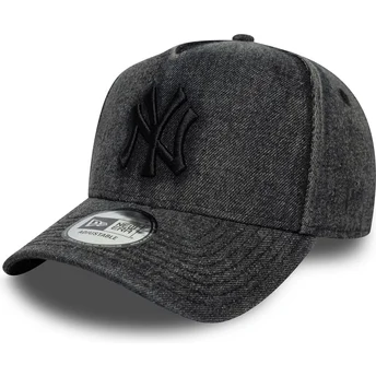Boné curvo preto snapback 9FORTY E Frame Denim da New York Yankees MLB da New Era