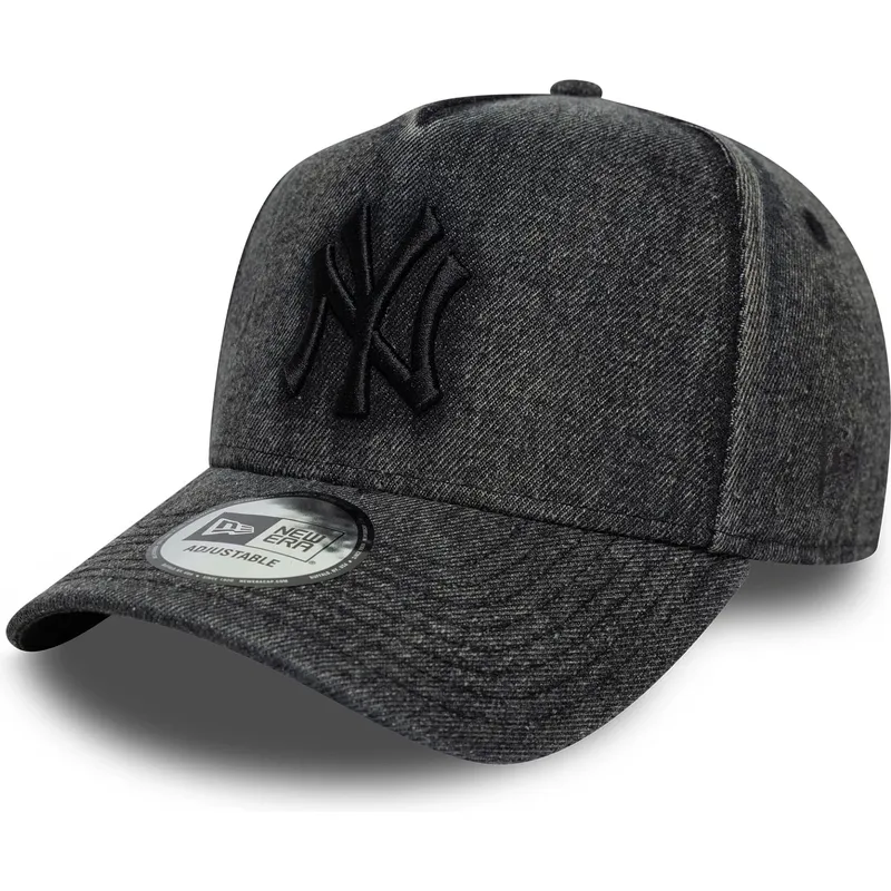 bone-curvo-preto-snapback-9forty-e-frame-denim-da-new-york-yankees-mlb-da-new-era