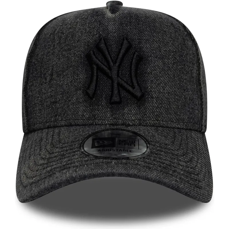 bone-curvo-preto-snapback-9forty-e-frame-denim-da-new-york-yankees-mlb-da-new-era