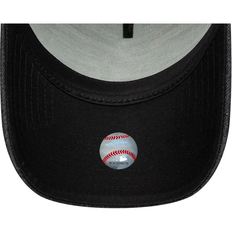 bone-curvo-preto-snapback-9forty-e-frame-denim-da-new-york-yankees-mlb-da-new-era