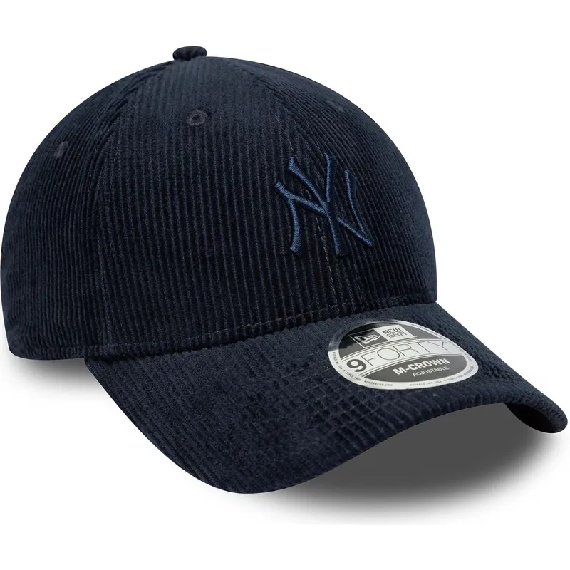 bone-curvo-azul-marinho-ajustavel-com-logo-azul-marinho-9forty-m-crown-cord-da-new-york-yankees-mlb-da-new-era