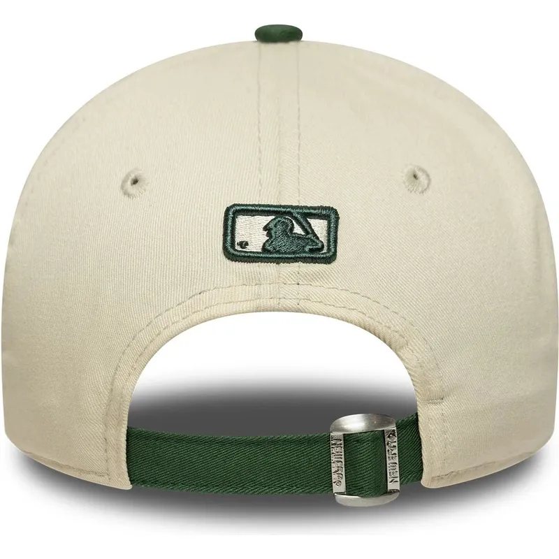 bone-curvo-bege-e-verde-ajustavel-9forty-m-crown-wordmark-da-los-angeles-dodgers-mlb-da-new-era
