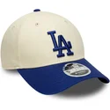 bone-curvo-bege-e-azul-snapback-9forty-m-crown-da-los-angeles-dodgers-mlb-da-new-era