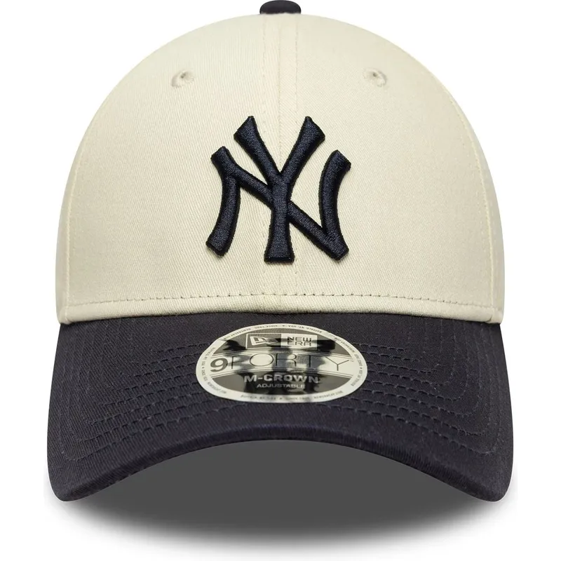 bone-curvo-bege-e-azul-marinho-snapback-9forty-m-crown-da-new-york-yankees-mlb-da-new-era