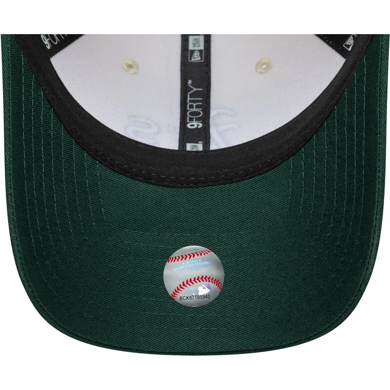 bone-curvo-bege-e-verde-snapback-9forty-m-crown-da-oakland-athletics-mlb-da-new-era
