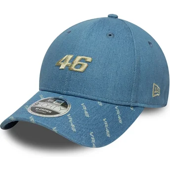 Boné curvo azul snapback 9FORTY M-Crown Denim da Valentino Rossi VR46 MotoGP da New Era