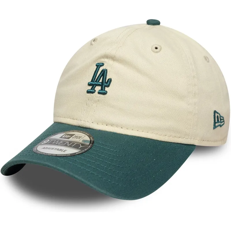 bone-curvo-bege-e-verde-ajustavel-9twenty-mini-washed-da-los-angeles-dodgers-mlb-da-new-era