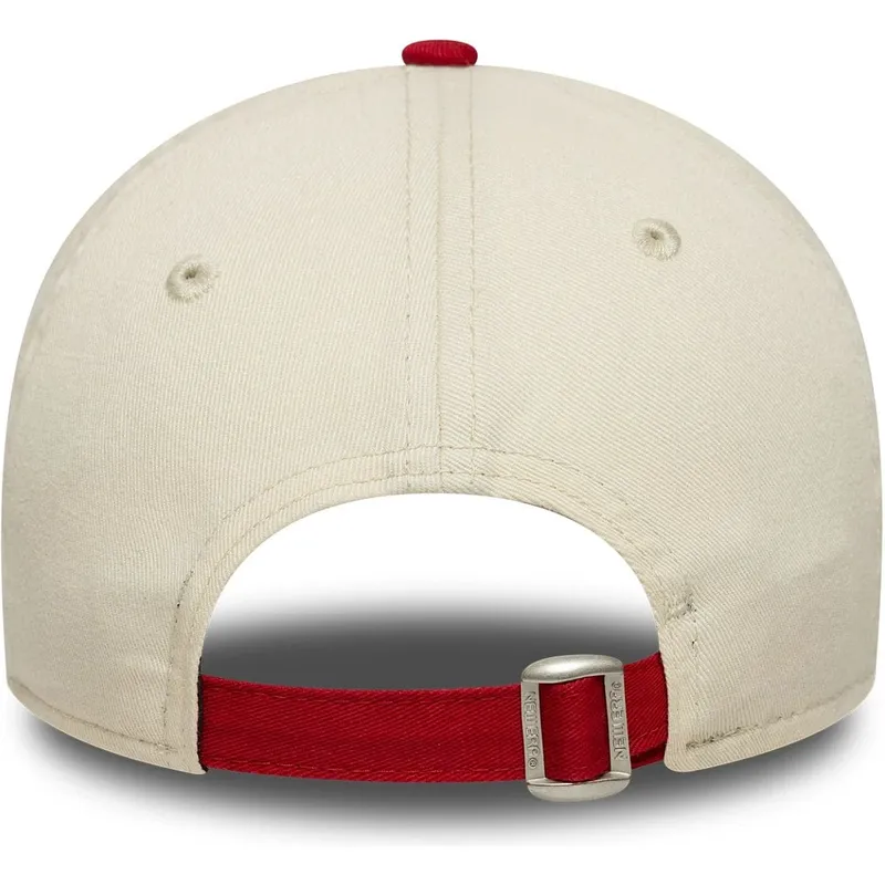 bone-curvo-bege-e-vermelho-ajustavel-9twenty-mini-washed-da-new-york-yankees-mlb-da-new-era