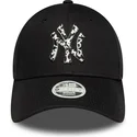 bone-curvo-preto-ajustavel-para-mulheres-9forty-animal-infill-da-new-york-yankees-mlb-da-new-era