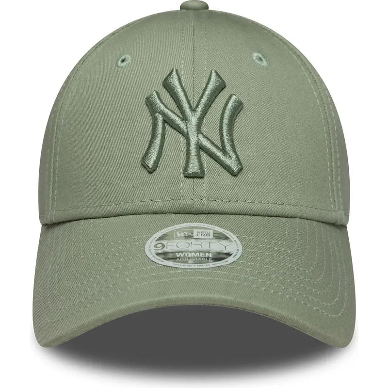 bone-curvo-verde-claro-ajustavel-com-logo-verde-para-mulheres-9forty-league-essential-da-new-york-yankees-mlb-da-new-era