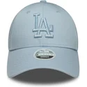 bone-curvo-azul-claro-ajustavel-com-logo-azul-para-mulheres-9forty-metallic-logo-da-los-angeles-dodgers-mlb-da-new-era