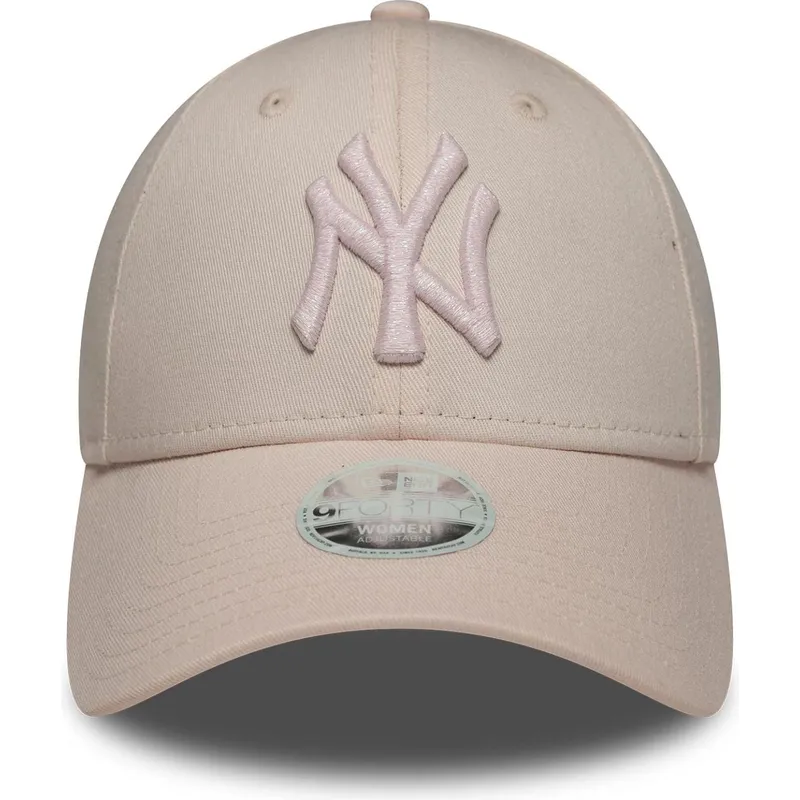 bone-curvo-rosa-ajustavel-com-logo-rosa-para-mulheres-9forty-metallic-logo-da-new-york-yankees-mlb-da-new-era