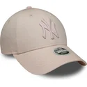 bone-curvo-rosa-ajustavel-com-logo-rosa-para-mulheres-9forty-metallic-logo-da-new-york-yankees-mlb-da-new-era