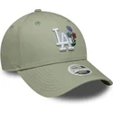 bone-curvo-verde-claro-ajustavel-para-mulheres-9forty-floral-icon-da-los-angeles-dodgers-mlb-da-new-era