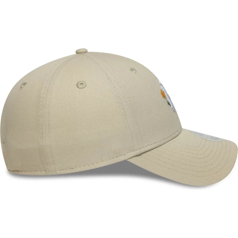 bone-curvo-bege-ajustavel-para-mulheres-9forty-floral-icon-da-new-york-yankees-mlb-da-new-era