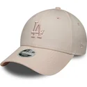 bone-curvo-rosa-ajustavel-com-logo-rosa-para-mulheres-9forty-league-essential-midi-da-los-angeles-dodgers-mlb-da-new-era