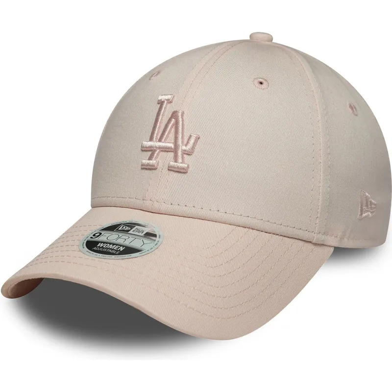 bone-curvo-rosa-ajustavel-com-logo-rosa-para-mulheres-9forty-league-essential-midi-da-los-angeles-dodgers-mlb-da-new-era