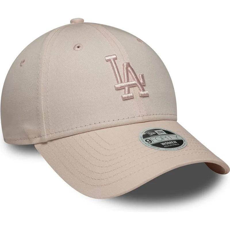 bone-curvo-rosa-ajustavel-com-logo-rosa-para-mulheres-9forty-league-essential-midi-da-los-angeles-dodgers-mlb-da-new-era