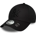 bone-curvo-preto-ajustavel-com-logo-preto-para-mulheres-9forty-bow-back-da-new-york-yankees-mlb-da-new-era