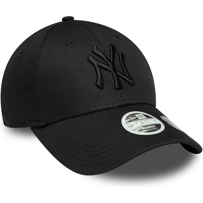 bone-curvo-preto-ajustavel-com-logo-preto-para-mulheres-9forty-bow-back-da-new-york-yankees-mlb-da-new-era