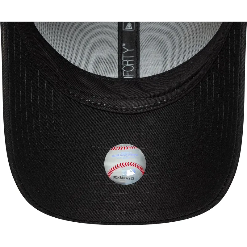 bone-curvo-preto-ajustavel-com-logo-preto-para-mulheres-9forty-bow-back-da-new-york-yankees-mlb-da-new-era