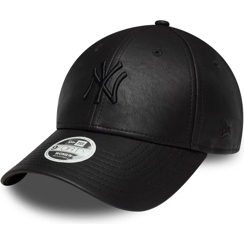 bone-curvo-preto-ajustavel-com-logo-preto-para-mulheres-9forty-pu-da-new-york-yankees-mlb-da-new-era