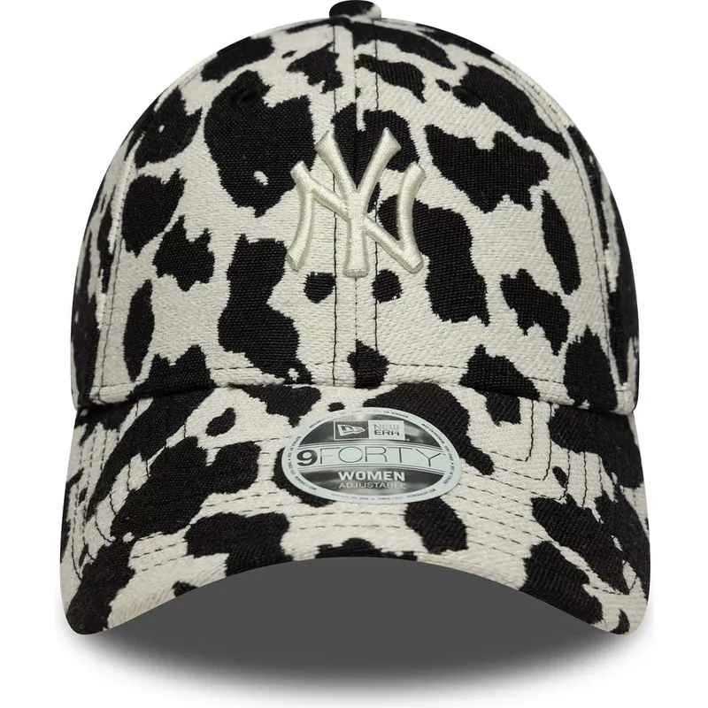 bone-curvo-preto-e-branco-ajustavel-para-mulheres-9forty-cow-midi-da-new-york-yankees-mlb-da-new-era