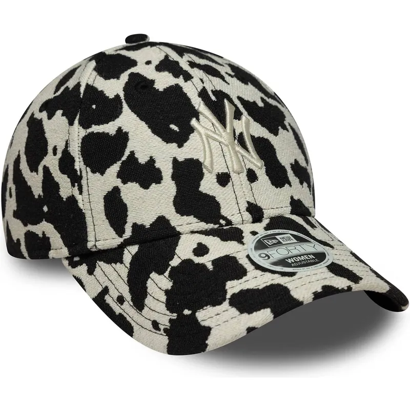 bone-curvo-preto-e-branco-ajustavel-para-mulheres-9forty-cow-midi-da-new-york-yankees-mlb-da-new-era
