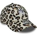 bone-curvo-leopardo-ajustavel-para-mulheres-9forty-midi-da-new-york-yankees-mlb-da-new-era