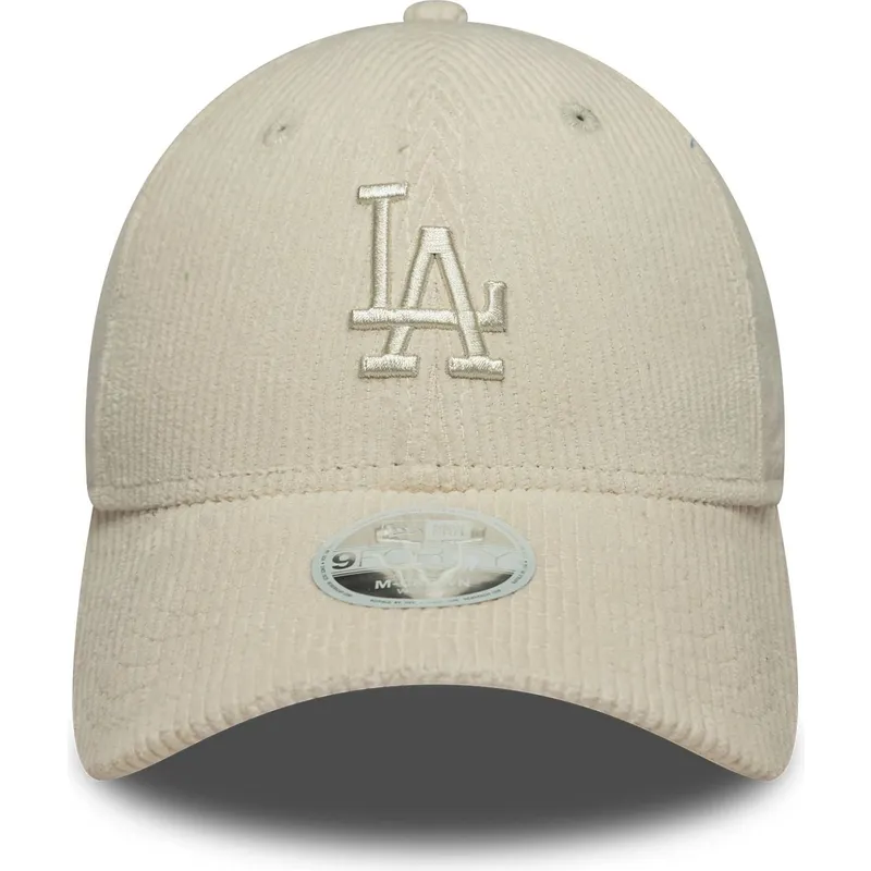 bone-curvo-bege-ajustavel-com-logo-bege-para-mulheres-9forty-m-crown-pastel-cord-da-los-angeles-dodgers-mlb-da-new-era