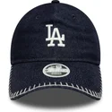 bone-curvo-azul-marinho-ajustavel-para-mulheres-9twenty-denim-stitch-da-los-angeles-dodgers-mlb-da-new-era