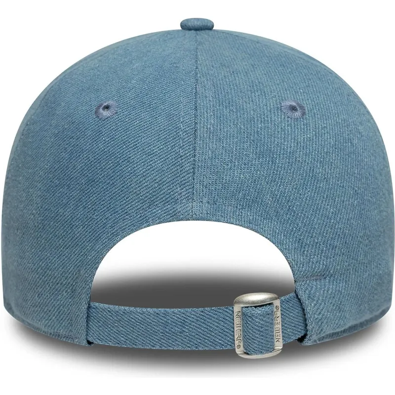 bone-curvo-azul-ajustavel-para-mulheres-9twenty-denim-stitch-da-new-york-yankees-mlb-da-new-era