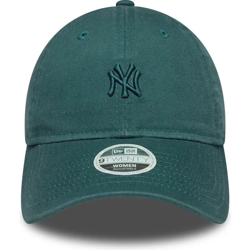 bone-curvo-verde-ajustavel-para-mulheres-9twenty-washed-mini-da-new-york-yankees-mlb-da-new-era
