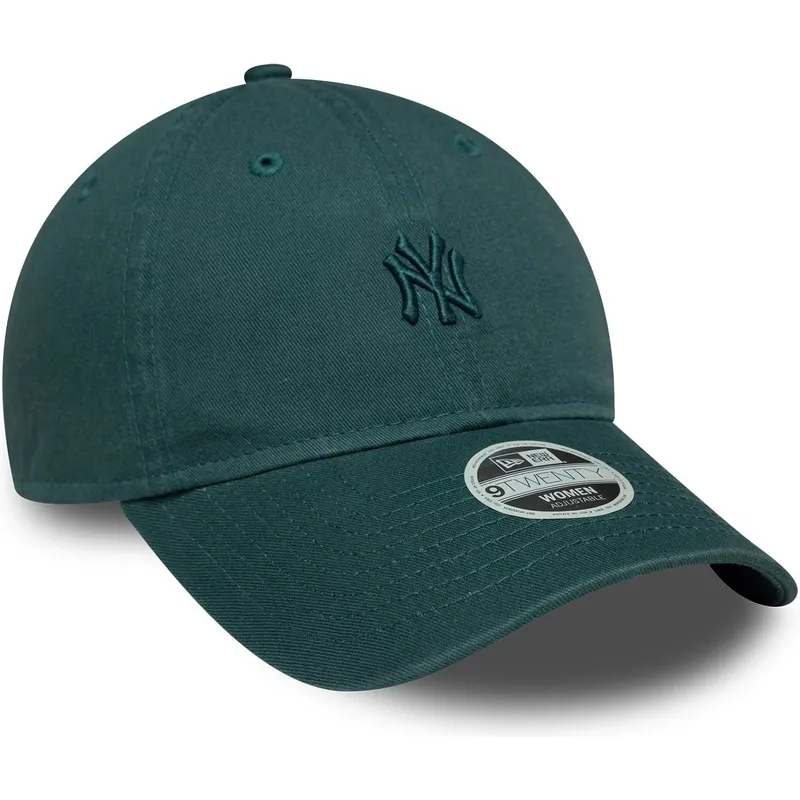 bone-curvo-verde-ajustavel-para-mulheres-9twenty-washed-mini-da-new-york-yankees-mlb-da-new-era