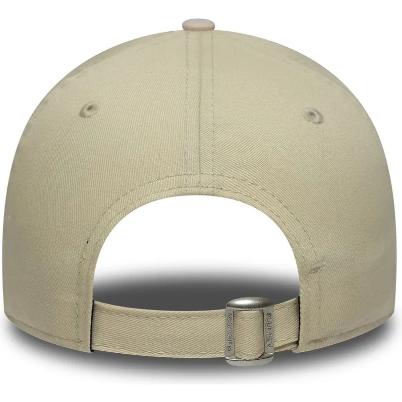 bone-curvo-bege-e-rosa-ajustavel-para-crianca-9forty-league-essential-da-los-angeles-dodgers-mlb-da-new-era