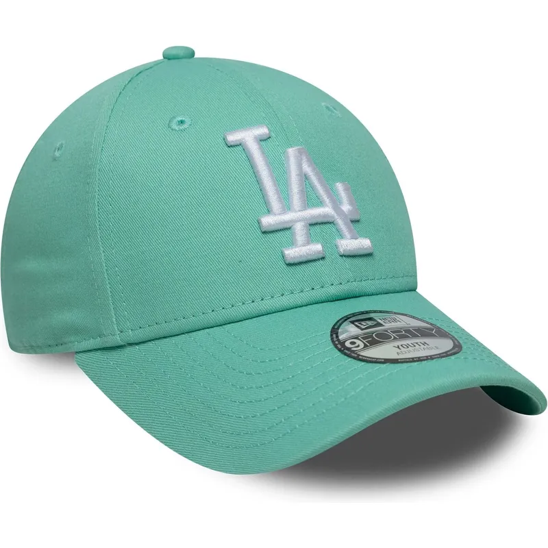 bone-curvo-verde-ajustavel-para-crianca-9forty-league-essential-da-los-angeles-dodgers-mlb-da-new-era