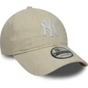 bone-curvo-bege-ajustavel-9twenty-linen-da-new-york-yankees-mlb-da-new-era