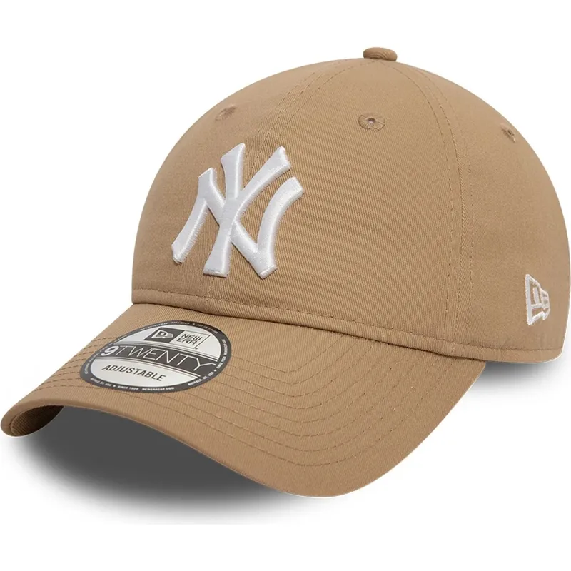 bone-curvo-castanho-claro-ajustavel-9twenty-league-essential-da-new-york-yankees-mlb-da-new-era