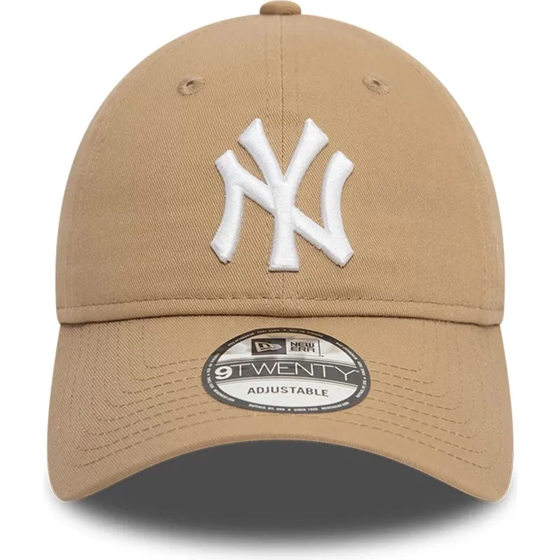 bone-curvo-castanho-claro-ajustavel-9twenty-league-essential-da-new-york-yankees-mlb-da-new-era
