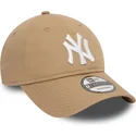 bone-curvo-castanho-claro-ajustavel-9twenty-league-essential-da-new-york-yankees-mlb-da-new-era