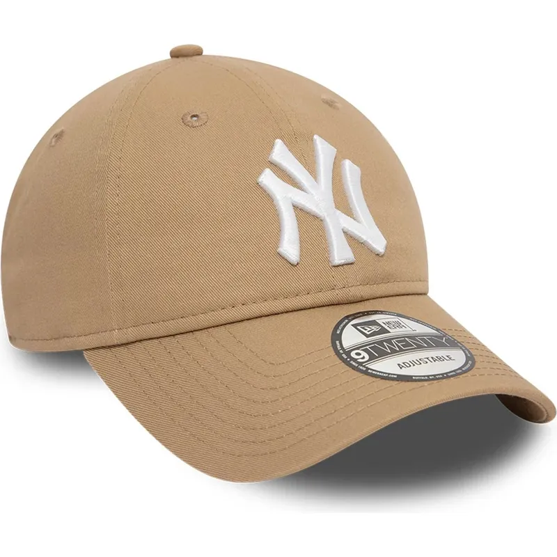 bone-curvo-castanho-claro-ajustavel-9twenty-league-essential-da-new-york-yankees-mlb-da-new-era