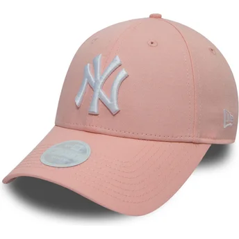 bone-curvo-rosa-ajustavel-9forty-league-essential-da-new-york-yankees-mlb-da-new-era