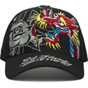 bone-trucker-preto-dragon-and-roses-graphic-da-ed-hardy