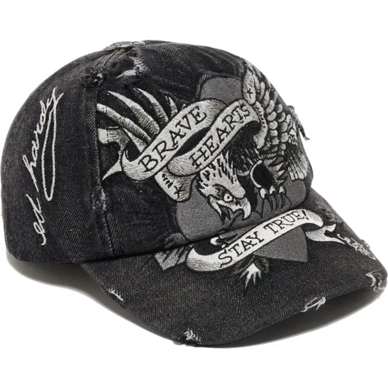bone-curvo-preto-ajustavel-brave-hearts-da-ed-hardy