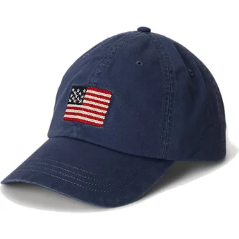 Boné curvo azul marinho ajustável Classic Sport Flag da Polo Ralph Lauren
