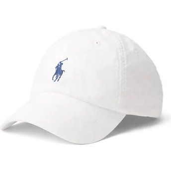 Boné curvo branco ajustável Linen da Polo Ralph Lauren