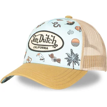 Boné trucker azul e castanho SUBL15 da Von Dutch